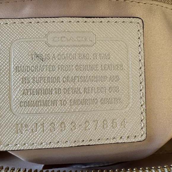 Coach Madison Madeline Cream Handbag with Gold Accents